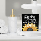 Black Room Decor Sunflower Gifts for Women Rustic Country Wooden Square Sign Decor Sunflower Summer Decorations for Home House Outdoor Shelf Wall Farmhouse Table Shelf