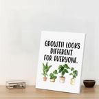 Motivational Wall Art Classroom Decor, Inspirational Mental Health Posters for Therapy Counseling Office, Growth Looks Different for Everyone Canvas Painting Artwork (8 X 10 Inches, Framed)