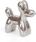 Notakia Large Silver Cute Ceramics Balloon Dog Statue Crafts Living Room Desktop Decorations,Handmade Modern Small Ceramic Animal Statue Ornament Home Decor Accents