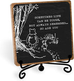 Winnie Inspirational Desk Sign Pooh, Cute Inspirational Gifts for Women Men, Friends Family Apart Gifts, Sympathy Keepsake, Motivational Table Desk Cubicles Accessories Decorations