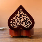 Pursuestar Anastasia Once Upon a December Music Box, Heart Shaped Vintage Hollow Out Wood Mechanism YunSheng Movement Wind Up Musical Box Gifts for Birthday Mother's Day Valentine's Day