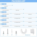 3 Pack Closet Rods for Hanging Clothes, 17 to 39 Inch Heavy Duty Stepless Adjustable Closet Hanging Rod, 1.3 Inch Diameter Metal Closet Rod for Wardrobes Laundry Bedroom RV, White
