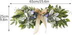 Artificial Eucalyptus Swag with Daisy Flower 25.6in Greenery Swag with Bow and Flocking Leaves Berries Farmhouse Decorative Swag for Home Wedding Wall Door Decor
