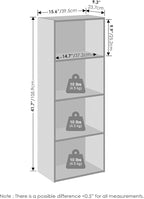 Furinno Reed Closet Organizers and Storage, 4-Tier Closet Organizer, Open Shelf Closet Storage, for Wardrobe, Bedroom, Living Room, White