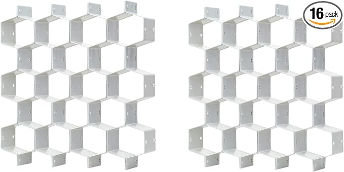 Drawer Splitter 16-piece Set Adjustable Honeycomb Organizer Tie Sock Organizer Underwear Panties Cosmetic Sorter (Grey)