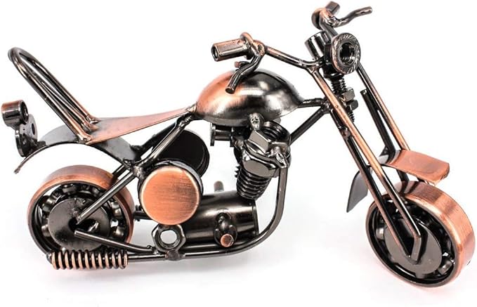 Trebisky Metal Motorcycle Decor Figurine Iron Motorcycle Sculpture Desk Decor Art Gift Vintage Home Office Decor Birthday for Men Friend Dad Son Him (Chopper)