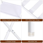 AMHANCIBLE Luggage Rack, Set of 2, Foldable Suitcase Stands for Guest Room, Metal Luggage Holder with Storage Shelf for Bedroom, Hotel, Easy Assemble, White HLR02WT