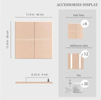 Large Felt Cork Board Alternative - 36" x 24" Bulletin Board with 30 Pushpins, 6 Pack Adhesive Cork Board, Sound Absorbing Fabric Wall Tiles, for Office Home Music Class, Cinnamon