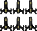 6 Pack 4 Inch Wooden Display Stand Plate Easels Holder (Black)