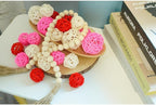 Qingbei Rina Valentine's Day 20 PCS Wicker Rattan Balls, Red Pink White Decorative Balls for Bowls, Vase Filler for Centerpieces, Bowl Fillers for Home Decor(Pink Red White)