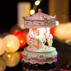 LOVE FOR YOU Gift-Wrapped Musical Carousel Music Box Color Lights Merry Go Round Horses Unicorn Decor Gifts for Girls and Daughter Granddaughter Niece Women Kids Christmas Birthday