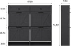 Shoe Cabinet with 4 Flip Drawers & 2 Drawers,Farmhouse Shoe Storage Cabinet for Entryway,Slim Freestanding Organizer Rack for Front Door Entrance,Black