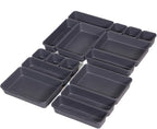 Set of 16 Interlocking Desk Drawer Organizer Tray Dividers Plastic Shallow Narrow Drawers Organizers Separators and Storage Bins Container for Kitchen Bathroom Makeup Office Vanity Bedroom Dresser