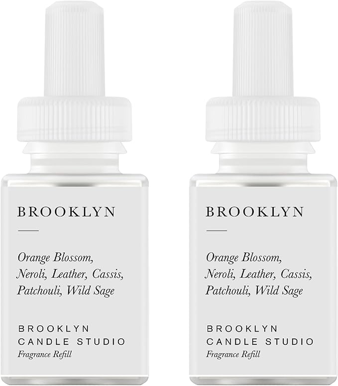 Pura & Brooklyn Candle Home Scent Refill - Smart Home Air Diffuser - Hours of Luxury Fragrance per Refill - Clean & Safe Pura Diffuser Refills - Brooklyn (2 Pack)