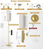 luckystyle LED Floor Lamp for Living Room, Dimmable Standing Lamps with Foot Switch,Remote Custom Color Temperature Gold Pole Lamp with Lampshade,12W Led Bulb Tall Lamps for Bedroom Office Kid Room