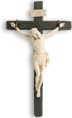 DevotedWalls 14" H Catholic Realistic Crucifix for Wall,Realistic Jesus Chirst Cross for Church, Chapels and Home,Catholic Wound Crucifix for Wall Hanging,Realistic Cross for Home(Black and White Color)