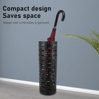 Yosoo Health Gear Metal Umbrella Holder Stylish Hollow Design, Rack for Entryways, Offices, and Homes with Powder Coated Steel in Black, Approx. 42 x 15 x 15cm