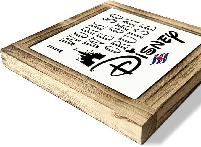 Work Inspired Wood Signs, Box Sign Wood Desk Sign Decor, Work Humor, Funny Home Office Decor, Table Decors Art, Farmhouse Wooden Box Signs, Bestie Gift, Coworker Gift for Her, 5.9×5.9 inches