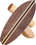 Maple Wood Balance Board with Roller and Half Ball Accessories - Dual-Mode Balance Trainer for Adults, Home Gym & Office Use, Surfboard Shape Design(31.5 x 11.8in)