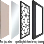 Wocred Set of 2 Rectangular Wall Mirror,Gorgeous Rustic Farmhouse Accent Mirror,Black Entry Mirror for Bathroom Renovation,Bedrooms,Living Rooms and More(11”x15”)