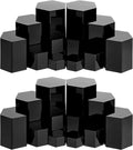 Jetec 24 Pcs Hexagonal Jewelry Display Risers Hexagonal Market Display Risers Stands Acrylic Showcase Acrylic Stand for Jewelry Model Figures Decoration, 6 Sizes (Black)