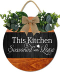 Farmhouse Kitchen Wall Decor,This Kitchen Is Seasoned With Love Rustic Round Wooden Sign,For Home, Office, Store Or Restaurant