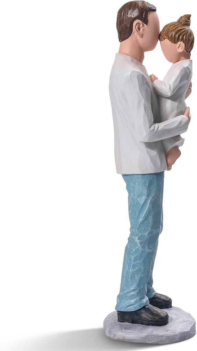 Father and Daughter Figurines, Dad Gifts from Daughter, Best Birthday Dad Gifts, Sculpted Hand Painted Statue, Perfect for Christmas, Thanksgiving, Fathers Day, Anniversary.