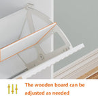 Shoe Cabinet Storage,Modern Freestanding Organizer with 3 Flip Drawers,Narrow Shoe Rack Cabinet for Entryway,White