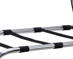 Kings Brand Furniture - Metal Foldable Luggage Rack, Suitcase Stand with Back, Perfect for Guest Room, Bedroom Hotel, Chrome/Black