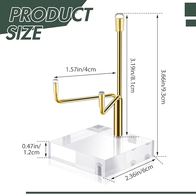 Sibba Adjustable Metal Arms Display Stand Photo Stand Easel Acrylic Base Small Holder Case Plate Clear Base Home Décor Accents Rack for Picture Decorative Book Coral Geodes Rock