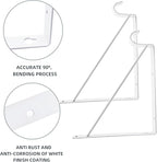 HOME MASTER HARDWARE 10 Pack Heavy Duty Closet Shelf & Rod Brackets, Wall Mounted Closet Shelves Bracket with Rod Support for Both Shelf Storage and Closet Rod White