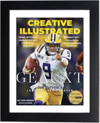 Creative Picture Frames 8 x 10.5 Magazine Frame with Full-Strength Glass, Holds Up To A 1/4" Thick Media with Installed Hangers for Easy Mounting, 10x12 Manhattan Black Frame with White Mat