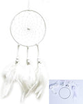 DIY Dream Catcher Beginner Kit, Making Dream Catcher Supplies Include Metal Hoop, Feathers, Faux Suede Cord, Thread, Wood Beads (White)