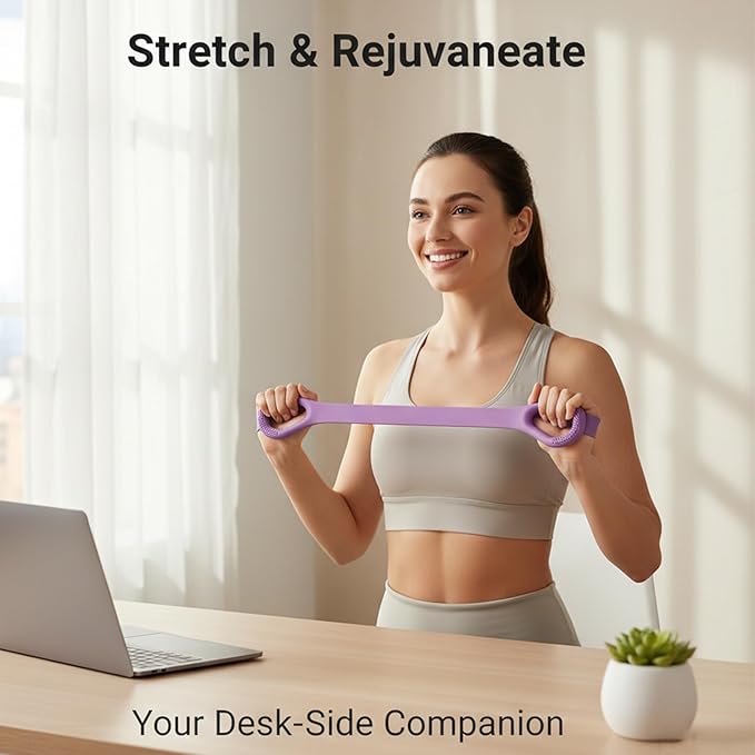 Cur8trend Exercise Band - Figure 8 Resistance Bands with Handles, Silicone Exercise Bands for Women & Men, 20 lb Tension Rope for Arm Workout Equipment, Stretching Bands for Yoga