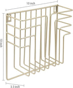MyGift Modern Art Deco Style Brass Tone Metal Wire Floating Magazine Rack and File Folder Holder, Wall Mounted Home or Office Storage for Documents or Mail