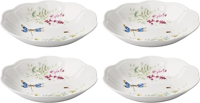 Lenox 897795 Butterfly Meadow Herbs Pasta Bowls, Set Of 4