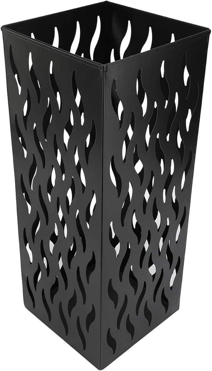 Metal Umbrella Holder, Square Umbrella Stand Rack for Entryway, 6.3" x 6.3" x 16.5" (Black)