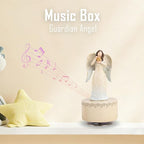 Music Box with Rotating Angel Figurine, Hand-Painted Sculpted Guardian Angel Musical Boxes Gifts for Women Mom Girlfriend, Musical Birthday Mother's Day, Keepsake Home Decor