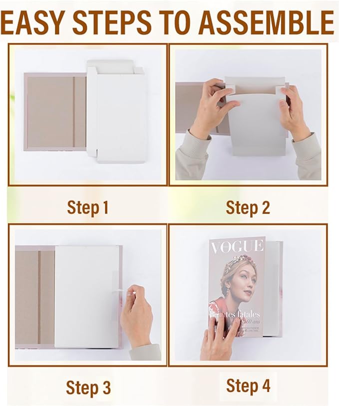 PROBENEX ICON Large | 4 PCS Faux Decorative Books for Home Decor | Not Real Books (Cardboard Boxes) | Coffee Table, Shelf Styling & Modern Aesthetic Accent Pieces for Living Room