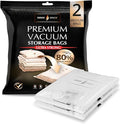 GENIE SPACE Premium Vacuum Storage Bags for Clothes, Bedding and Travel, Medium Size 27x20 Inches, Airtight, Odor-Proof and Reusable Space Saver Bags with Double Zipper Seal, 2-Pack
