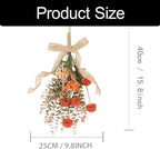 Artificial Floral Teardrop Swag for Front Door Decoration Floral Flower Teardrop Wreath for Easter Window Cafe Farmhouse Wall