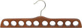 Walnut Finish Wood Scarf Hanger with 10 Holes and Brass Hardware in 17 1/2" Length X 3/4" Thick, 1 Hanger