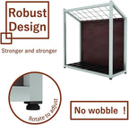 AKIRA Mid-Size Umbrella Stand for 12-Umbrellas Modern Natural Wood Grain & Gray Metal Entryway Organizer Rack Holder for Office or Lobby, Model US-US-0325-GYNA