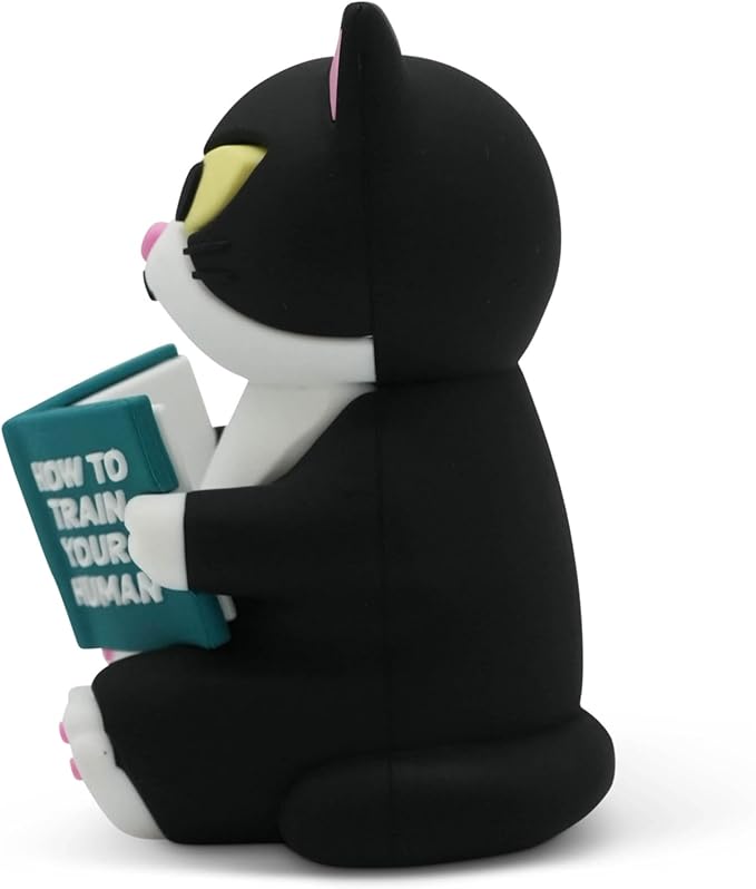 Little Readers – Cute Figurines for Bookshelves, Desks, Terrariums & Home Decor – Book-Loving Animal Statues - Cat