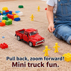 Vintage Red Pickup Truck Toy -Pull and GoTrucks for Kids and Boys.Farmhouse Holiday Centerpiece Winter Decor for Mantel,Tabletop,– Toy Gift for Family,Child,Christmas Enthusiasts(With Free small Tree)