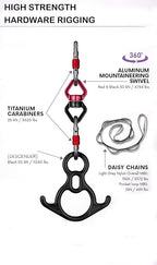 F.Life Aerial Silk 10 Yards Kit Durable Aerial Yoga Hammock with Hardware & Guide Aerial Swing for Acrobatic Flying Yoga