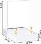 SVENJBB Acrylic Easel Display Stand with Adjustable Gold-Toned Pegs – Crystal Clear Acrylic with Floating Appearance, Ideal for Photos, Cookbooks, Invitations, and Plates, 2Pack