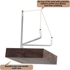 Wenqik 4 Pcs Crystal Display Stand Rock Display Stand Adjustable Metal Arms with Wooden Base Geodes Rock Agate Mineral Easel Holder for Collectibles(3.15 x 3.15 x 4.65 Inch,Silver)
