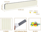 Felt Pin Board Bar Strips Bulletin Board for Bedrooms Offices Home Wall Decoration, Notice Board Self Adhesive Cork Board with 35 Push Pins for Paste Notes, Photos, Schedules (Cream)