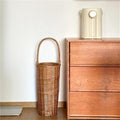 Umbrella Holder with Handle, Wicker Weaving Umbrella Stand, Umbrella Holder for Entryway, Large Capacity Umbrella Stand, Indoor Outdoor Umbrella Stand